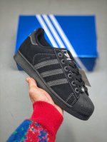 140 Ad Originals Superstar 贝壳头 黑色Jh5470 采用全新头层拼接皮革材质 后跟采用特色3D立体印字 渠道正品订单 诠释市场最高