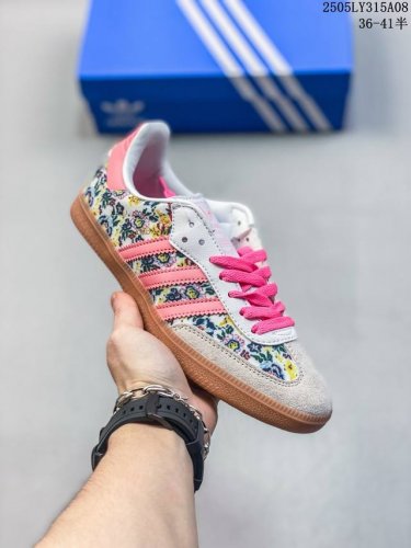 真标带半码 阿迪达斯Adidas X Liberty London Samba 休闲板鞋青少年女25年新 尺码：见图 编码：05Ly315A08