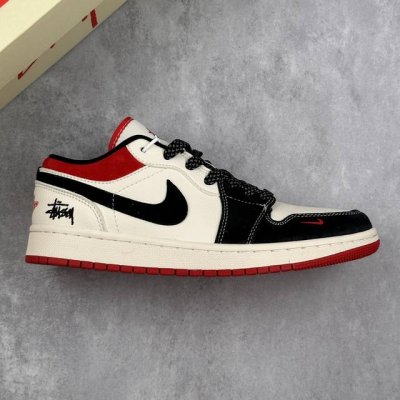 本地 核心私 Nike Air Jordan 1 Low X 斯图西联名 Aj1乔1低帮休闲板鞋 市场唯一独家头层皮打造 原鞋原档案开发 原厂皮料 原档冲孔鞋头