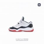 jordan 乔丹 童鞋 原楦原纸版数据开发版型 采用漆皮牛培革鞋面材质 厂级拉帮注胶效果官方经典配色 复刻黑红 耐克Air Jordan 11 Low迈克尔