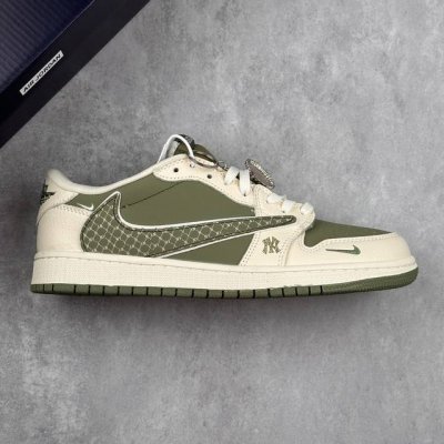 本地 核心私 Travis Scott X Fragment Design X Air Jordan 1 Low Og Sp Aj1 乔1 Mlb联名 米绿网纹
