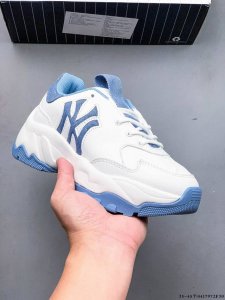 公司级！Mlb Chunky Liner 厚底休闲跑步鞋 Ny印花 牛皮材质运动鞋 041797