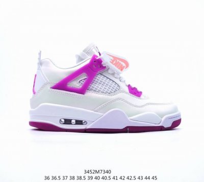 Air Jordan 4 Retro 白粉泼墨 Aj4 乔丹4代 Aj4 乔4 白粉 乔丹篮球鞋系列 鞋身采用白色作为主底色，辅以粉色点缀，鞋身最大的亮点是鞋带