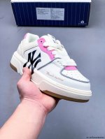 170 公司级！Mlb Chunky Liner 厚底休闲跑步鞋 Ny印花 牛皮材质运动鞋 0325861S24