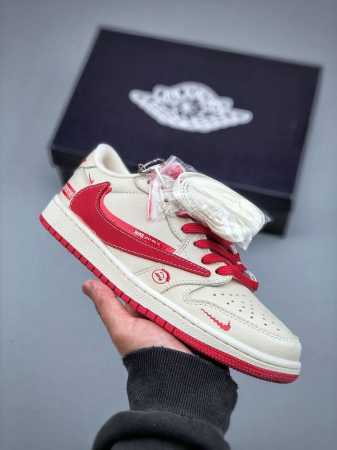 410支持放店 Travis Scott X Fragment Design X Air Jordan 1 Low Og Sp 乔1Supreme联名 米红双勾 - 点击图像关闭