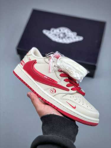 410支持放店 Travis Scott X Fragment Design X Air Jordan 1 Low Og Sp 乔1Supreme联名 米红双勾