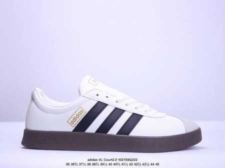 adidas neo VL Court2.0 Lifestyle合成革减震低帮板鞋 男女同款 黑白 XM1027Q222 - 点击图像关闭