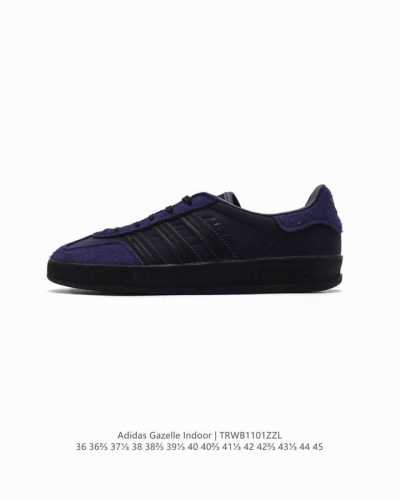 220 阿迪达斯 Adidas Originals Gazelle Indoor复古三叶草防滑透明橡胶板鞋经典运动鞋。这款经典鞋,忠于原版设计,缀撞色三条纹和鞋
