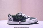 高端定制 Travis Scott X Jordan 1 Low Nba波士顿凯尔特人联名-Bos城市限定 倒勾低帮休闲版本 原厂全头层皮 大厂纯原品质出货 纯
