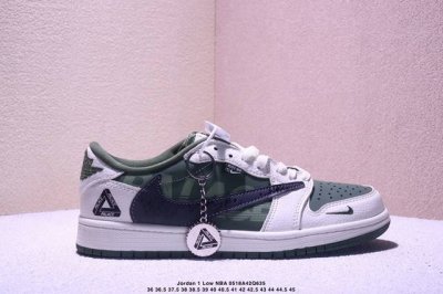 高端定制 Travis Scott X Jordan 1 Low Nba波士顿凯尔特人联名-Bos城市限定 倒勾低帮休闲版本 原厂全头层皮 大厂纯原品质出货 纯