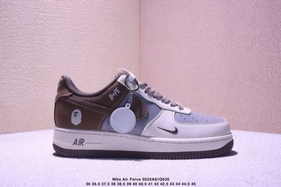 海外限量发售 公司级Nike Air Force 1 '07 Low Bape联名 米白灰 空军一号 低帮 运动鞋 休闲鞋 折边针车 工艺难度大 原楦头原纸板