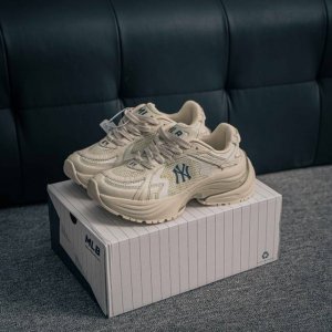 核心私 Ny美国榄球洋基队限定 X Mlb Big Ball Chunky Mesh 厚底老爹系列低帮魔术贴轻量休闲运动慢跑鞋 货号：3Arnspl5N G 尺