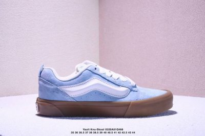 130 Vans Knu Skool 百搭休闲防滑减震低帮 板鞋男女同款Vans 面灰白蓝条 颜色：Vans 面包灰白蓝条 货号：Vn000Cyugry 尺码：