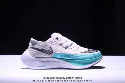 Nk Zoomx Vaporfly Next％ 2 马拉松针织面透气运动跑鞋 Cu4111-401 #内置真碳 搭载 Flyknit 材料 打造出众弹性 易于穿
