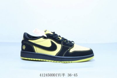 Nike Air Jordan 1 Low Gs White Black pink Aj1乔丹一代低帮经典复古文化休闲运动篮球鞋 黑黄 货号 Ib8836-00