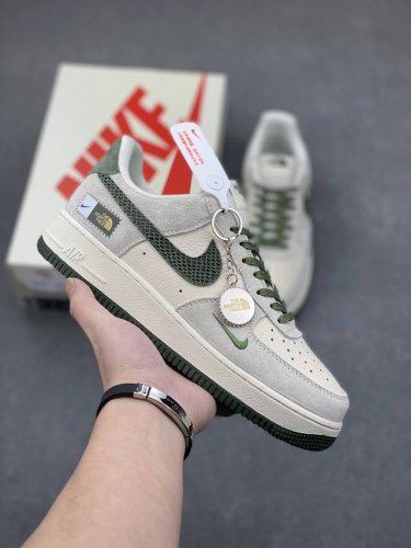Nike Air Force 1 Low 07 X The North Face 白绿小钩 原楦头原纸板 打造纯正低帮空军版型 专注外贸渠道 全掌内置蜂窝气垫