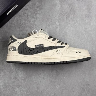 本地 核心私 Travis Scott X Fragment Design X Air Jordan 1 Low Og Sp Aj1 乔1 北面联名 米灰波浪