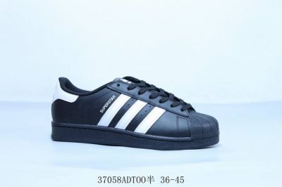 100 阿迪达斯Adidas三叶草 Originals Superstar 贝壳头系列低帮经典百搭休闲运动板鞋黑白 37058Adtoo半 36-45