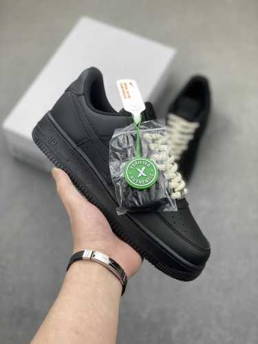 超级福利 核心特价 长期补货 Nike Air Force 1 Low 全黑麻绳 空军一号低帮运动休闲板鞋 原楦头原纸板 打造纯正空军版型 专注外贸渠道 全掌内