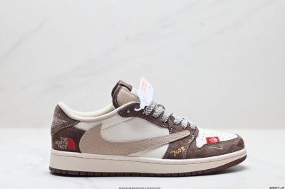 公司级Aj1倒勾Travis Scott X Air Jordan 1 ” Reverse Mocha “ Aj1乔1 Ts 闪电 联名倒钩 低帮文化篮球鞋 完