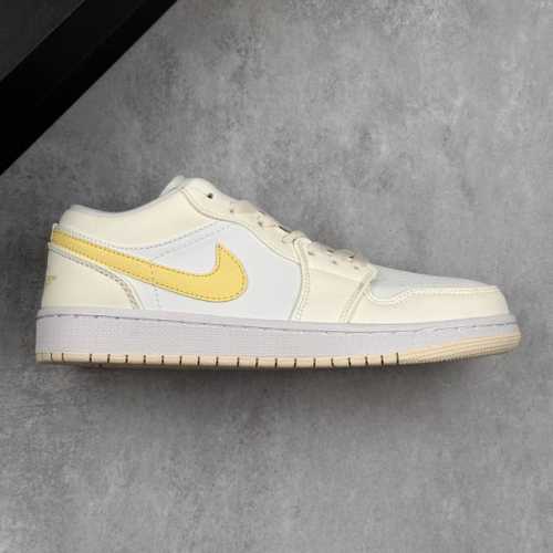本地 核心私 耐克Nike Air Jordan 1 Low Zesty Lemon Aj1乔丹一代低帮经典复古文化休闲运动篮球鞋“米白柠檬黄” #男女鞋真标半