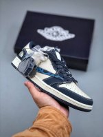 430支持放店 Travis Scott X Fragment Design X Air Jordan 1 Low Og Sp 乔1北面联名 抽象花纹 低帮文化