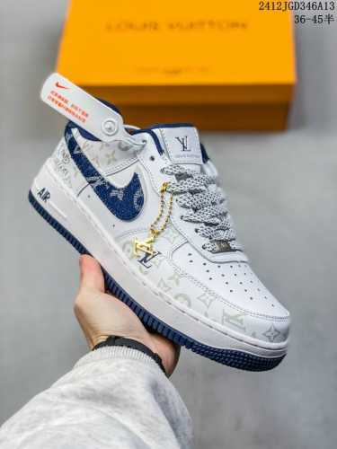 真标耐克nike Air Force 1 Low 空军一号 路易威登 联名 低帮百搭休闲运动板鞋 柔软、弹性十足的缓震性能和出色的中底设计，横跨复古与现代的外型