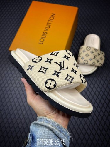 louis Vuitton ｜路易威登2025Ss最新春夏款 村上隆 Takashi Murakami X Louis Vuitton 皮革 圆头套脚一字拖鞋