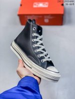 匡威1970S经典黑色高帮加绒皮 CONVERSE匡威秋冬新款1970s经典黑色荔枝纹牛皮革加绒黑白皮面男女高帮复古休闲鞋A13863C 货号：黑色A13863