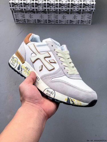 premiata 普拉米亚达 意大利鞋履品牌.打造出一款休闲 时尚运动鞋鞋面采用磨砂牛皮拼接尼龙面料 舒适透气的牛皮垫脚 原版超轻大底 0524281F28