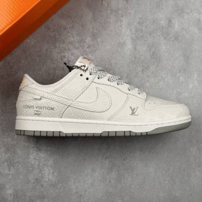 本地 核心私 Nike Sb Dunk Low Lv联名 灰白暗印花 周年高端定制 低帮休闲板鞋 #定制鞋盒 大厂纯原品质出货 超高清洁度 皮料切割干净无任何毛