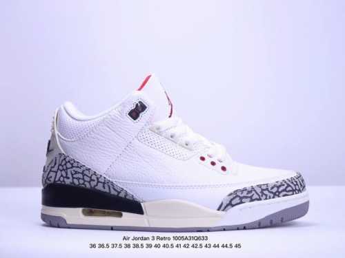 Air Jordan 3 Retro 复刻白水泥 Aj3 乔丹3代 Aj3 乔3 经典复刻白水泥 乔丹篮球鞋 头层 货号:Dn3707- Xm 5Q633