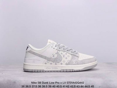 公司级 耐克 Nike Sb Dunk Low Pro X Lv 路易威登 联名复古低帮休闲运动滑板板鞋。采用脚感柔软舒适zoomair气垫，有效吸收滑板等极限