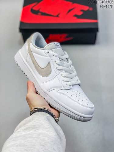 真标带半码 Air Jordan 1 Low Og Aj1灰白篮球鞋 Cz0775- Cz0790-100 尺码：见图 编码：04Jdd407A06