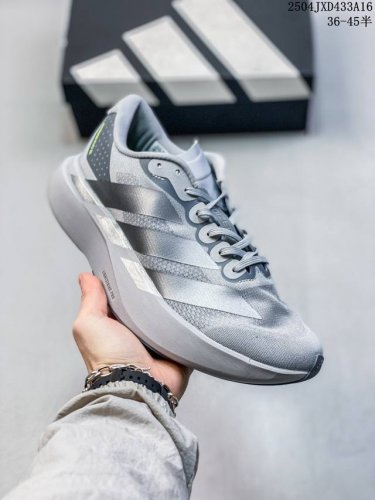 真标带半码 Adidas Adizero Evosl新款男士舒适耐磨光晕银低帮马拉松跑步鞋 尺码：见图 编码：04Jxd433A16