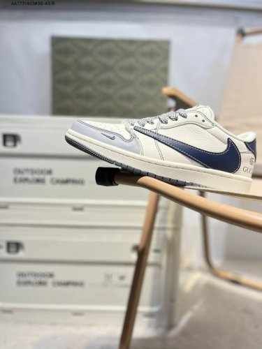 公司级头层皮古驰 X 乔丹Air Jordan 1 Low Aj1低帮系列篮球鞋 官方同步配色 原装级产物 #拒绝公底 立体鞋型 细节完美 高清洁度Xf8698