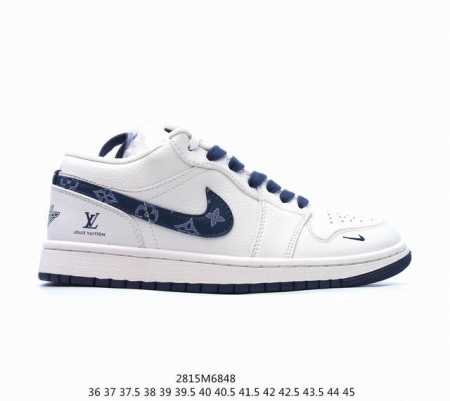 Air Jordan 1 Low Aj1 乔1 Lv联名-米白蓝勾 高端定制低帮文化休闲板鞋 Wg8850-005 #定制鞋盒 大厂纯原品质出货 超高清洁度 皮 - 点击图像关闭