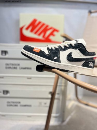 公司级头层皮斯图西 X 乔丹Air Jordan 1 Low Aj1低帮系列篮球鞋 官方同步配色 原装级产物 #拒绝公底 立体鞋型 细节完美 高清洁度Yx506
