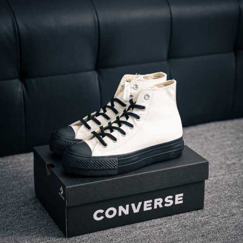 核心私 匡威2025增高系列奥利奥白黑 Converse All Star Lifted Overtape Hi 经典百搭 防滑耐磨 高帮 帆布鞋 男女同款 白