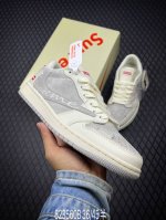 Travis Scott X Fragment Design X Air Jordan 1 Low Og Sp Aj1 乔1 Sup联名-织布标米灰 低帮文化休