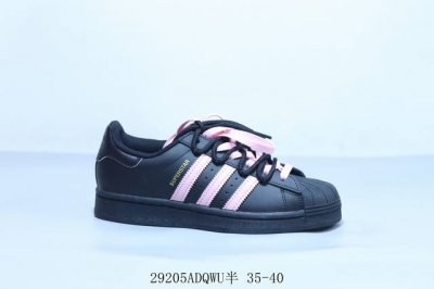 阿迪达斯Adidas Originals Superstar防滑耐磨轻便透气 低帮 贝壳头板鞋黑粉 绑带 29205Adqwu半 35-40
