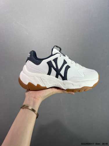 公司级Korea韩国限定发售Ny美国榄球洋基队限定 X Mlb Big Ball Chunky Mesh 厚底老爹系列低帮网织轻量休闲运动慢跑鞋 货号:3Ash