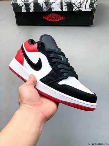 公司级头层！耐克Nike Air Jordan 1 Low Aj1 乔1 低帮潮流运动休闲板鞋。Aj1 低帮拼接 完美版型真头层牛皮# 内置缓震气垫 原鞋开模