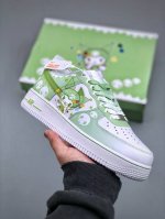 320支持放店 Nike Air Force 1 Low 白绿库洛米定制款 原楦头原纸板 打造纯正空军版型专注外贸渠道 全掌内置蜂窝气垫 原盒配件 原厂中底钢印