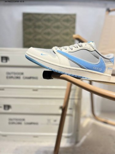 公司级头层皮古驰X 乔丹Air Jordan 1 Low Aj1低帮系列篮球鞋 官方同步配色 原装级产物 #拒绝公底 立体鞋型 细节完美 高清洁度Hs8068