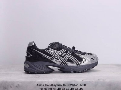 亚瑟士 Asics Gel-Kayano 14 公司级版本运动休闲透气专业缓震慢跑鞋。采用工程弹性双层再生网格密度鞋面材质，后跟3D可视gel缓震乳胶物料，升级