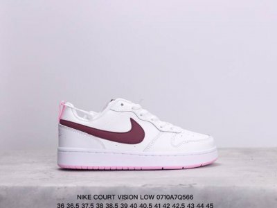 Nike Court Vision Low 小空军 低帮百搭透气休闲运动板鞋。 百搭单品正面、内侧、外侧、前面和后面视角看下这双白又白的小白鞋，它好像是一双经典