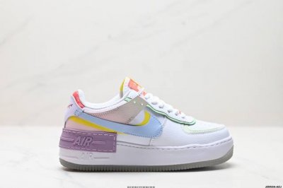 公司级耐克nike Wmns Air Force 1 Shadow全新少女系解构主义设计 马卡龙空军一号轻量增高低帮百搭板鞋 为经典设计注入玩味元素 分层结构