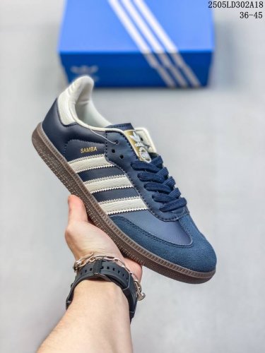 ad Original Samba Og 复古经典轻便板鞋 Jh7299 这款桑巴鞋展示了高质量的工艺 带有装饰的超锁缝制和无缝的手感 柔软 柔软的皮革造型和标