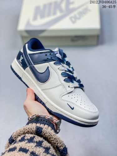 海外爆款限量发售！公司级 Nike Sb Dunk Low“Lv联名 冰蓝印花” 周年高端定制 低帮休闲板鞋 定制鞋盒 大厂纯原品质出货 超高清洁度 皮料切割干